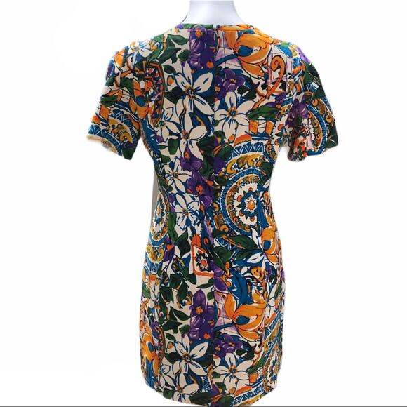 I. Madeline multi color floral lined sheath dress medium - Picture 3 of 12